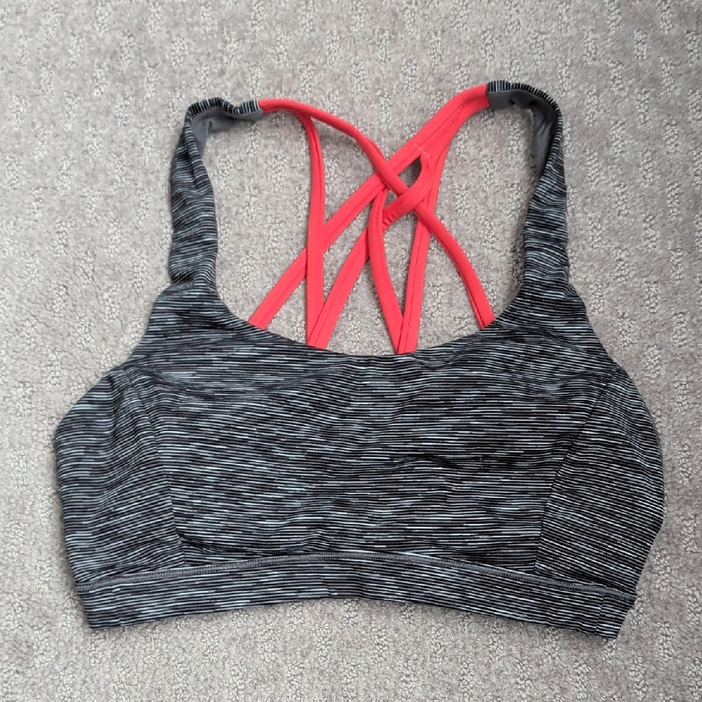 Lululemon Strappy Gray and Pink Sports Bra